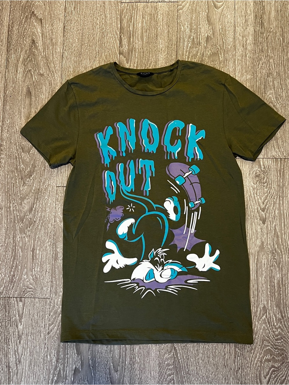 Men's Olive Graphic 'Knock Out' Short Sleeve T-Shirt
